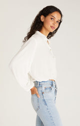 Becca Button Up Top in White by Z-Supply. Sold bY Sweet Grass Boutique in Garberville, ca